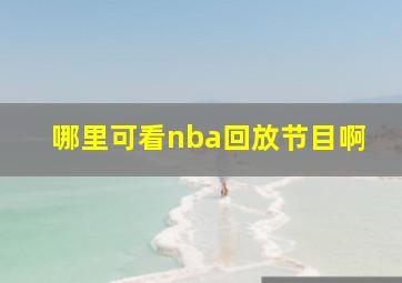 哪里可看nba回放节目啊