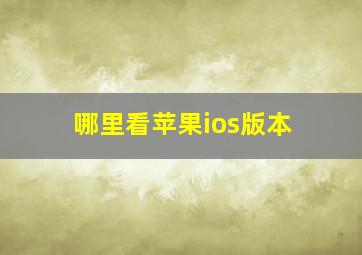 哪里看苹果ios版本