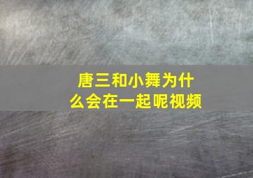 唐三和小舞为什么会在一起呢视频