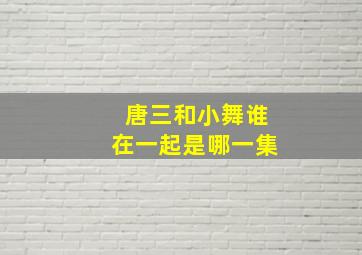 唐三和小舞谁在一起是哪一集