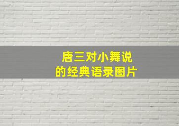 唐三对小舞说的经典语录图片