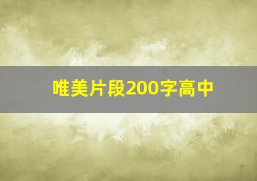 唯美片段200字高中