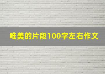 唯美的片段100字左右作文