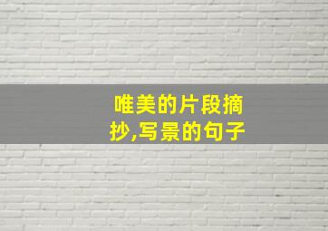 唯美的片段摘抄,写景的句子