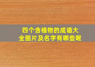 四个含植物的成语大全图片及名字有哪些呢