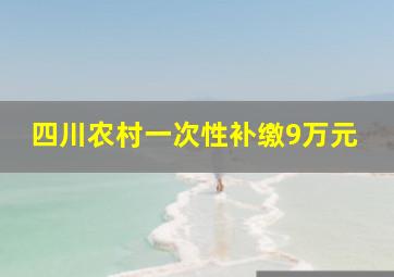 四川农村一次性补缴9万元