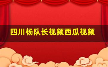 四川杨队长视频西瓜视频