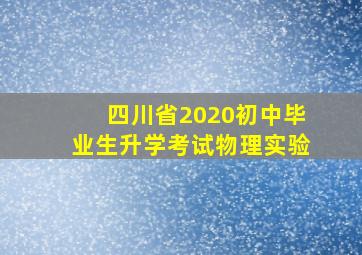 四川省2020初中毕业生升学考试物理实验