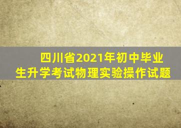 四川省2021年初中毕业生升学考试物理实验操作试题