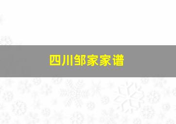 四川邹家家谱