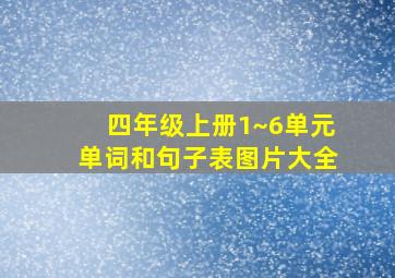 四年级上册1~6单元单词和句子表图片大全