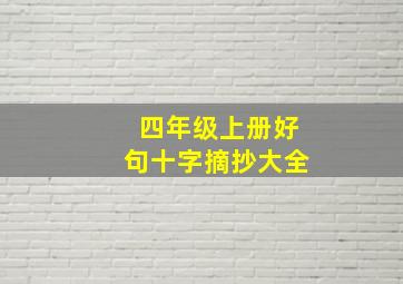 四年级上册好句十字摘抄大全