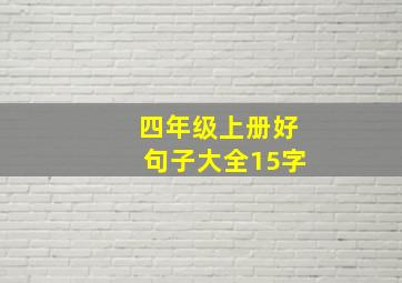 四年级上册好句子大全15字