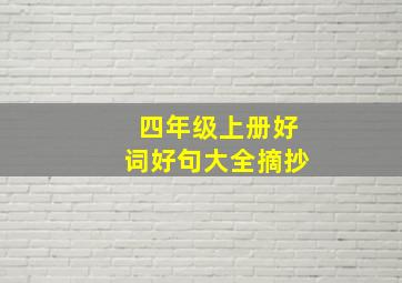 四年级上册好词好句大全摘抄