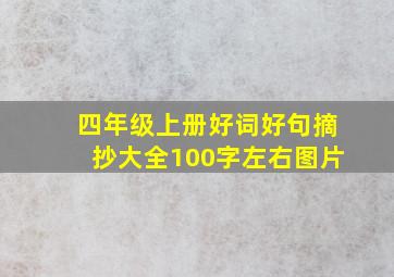 四年级上册好词好句摘抄大全100字左右图片