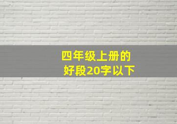 四年级上册的好段20字以下