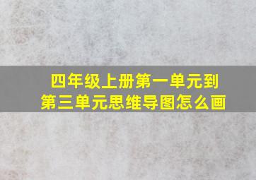 四年级上册第一单元到第三单元思维导图怎么画