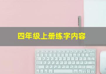 四年级上册练字内容