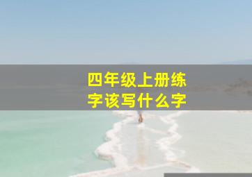 四年级上册练字该写什么字