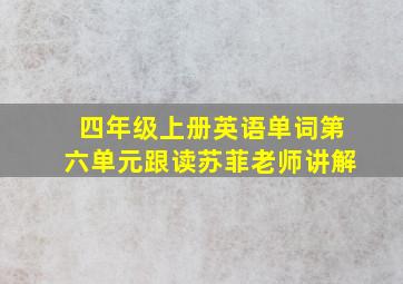 四年级上册英语单词第六单元跟读苏菲老师讲解