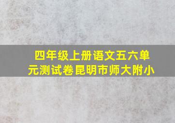 四年级上册语文五六单元测试卷昆明市师大附小