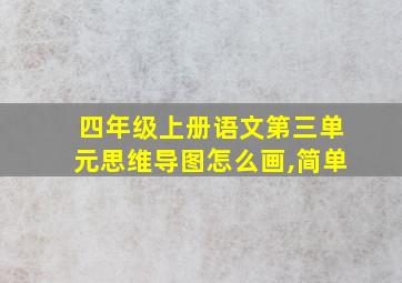 四年级上册语文第三单元思维导图怎么画,简单