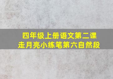 四年级上册语文第二课走月亮小练笔第六自然段