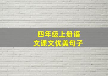 四年级上册语文课文优美句子