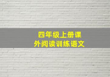 四年级上册课外阅读训练语文