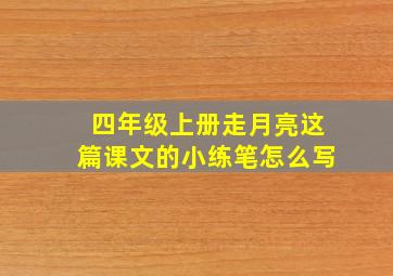 四年级上册走月亮这篇课文的小练笔怎么写