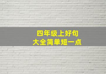 四年级上好句大全简单短一点