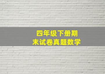 四年级下册期末试卷真题数学