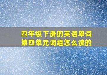 四年级下册的英语单词第四单元词组怎么读的