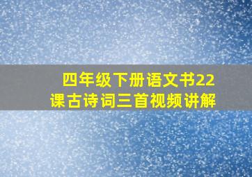 四年级下册语文书22课古诗词三首视频讲解