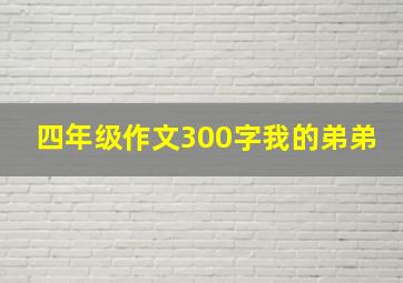 四年级作文300字我的弟弟