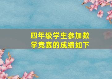 四年级学生参加数学竞赛的成绩如下