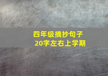 四年级摘抄句子20字左右上学期