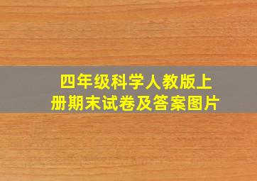 四年级科学人教版上册期末试卷及答案图片