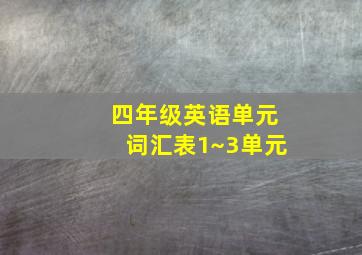 四年级英语单元词汇表1~3单元