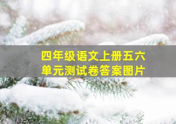 四年级语文上册五六单元测试卷答案图片