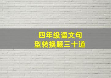 四年级语文句型转换题三十道