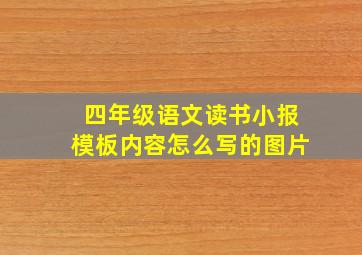 四年级语文读书小报模板内容怎么写的图片