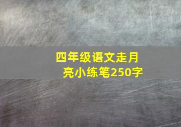 四年级语文走月亮小练笔250字