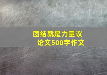 团结就是力量议论文500字作文