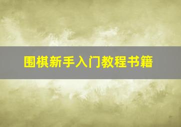 围棋新手入门教程书籍