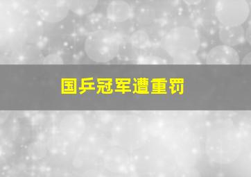 国乒冠军遭重罚