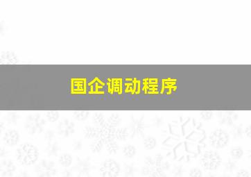 国企调动程序