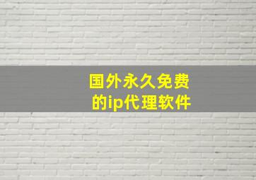 国外永久免费的ip代理软件