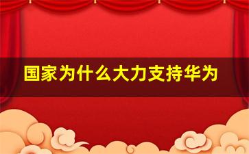 国家为什么大力支持华为