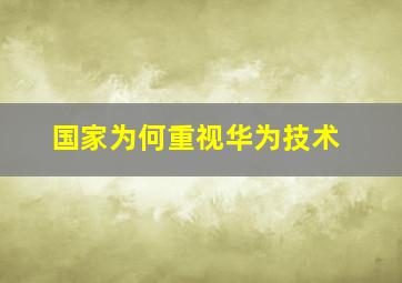 国家为何重视华为技术